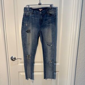 Juicy Couture Ripped Blue Cropped Jeans Size 8 Inseam 26